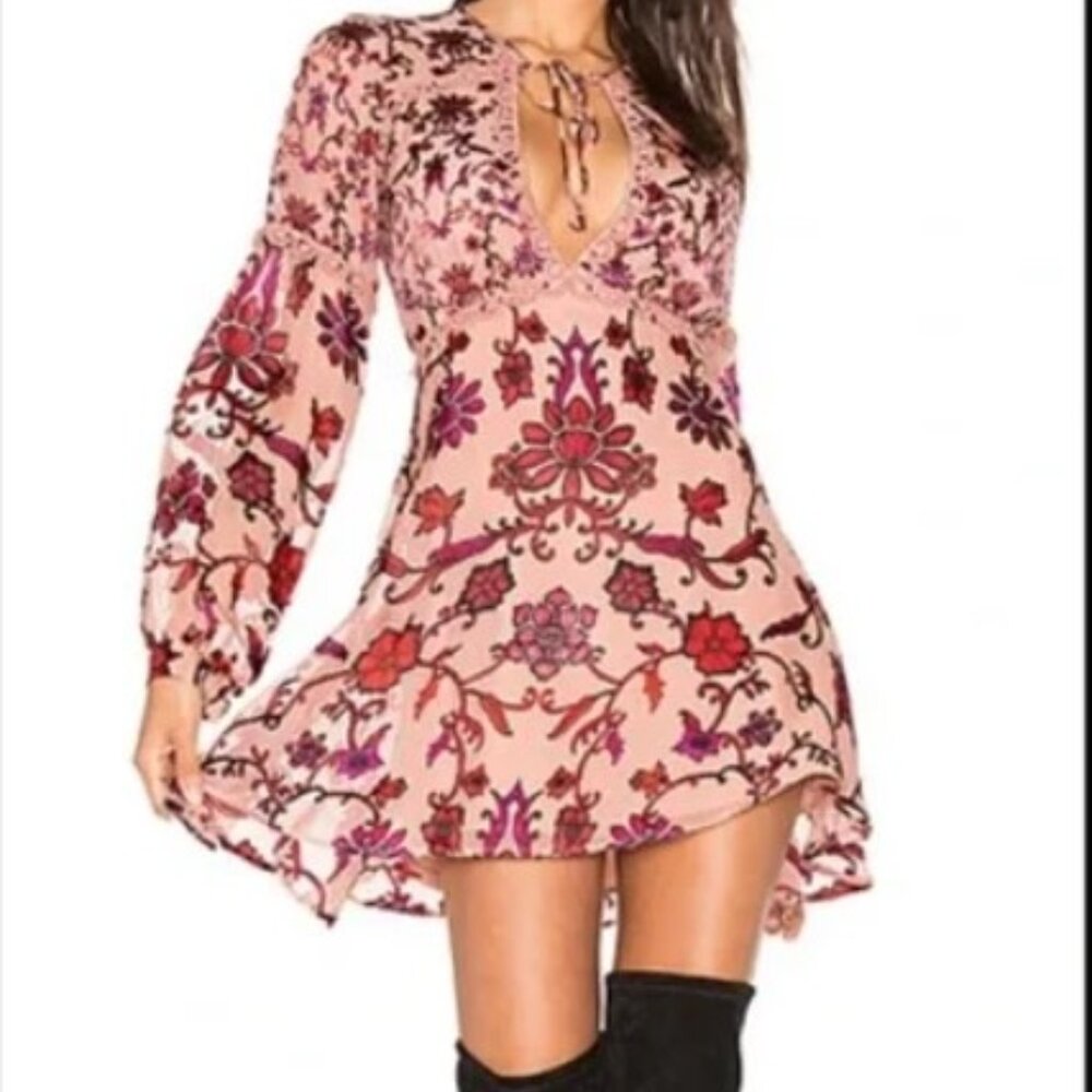 For Love and Lemons Saffron Mini Dress in Sunset Floral Size XS